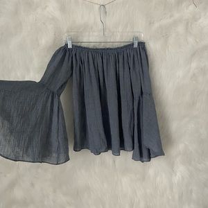 Off-the-shoulder bell sleeve top